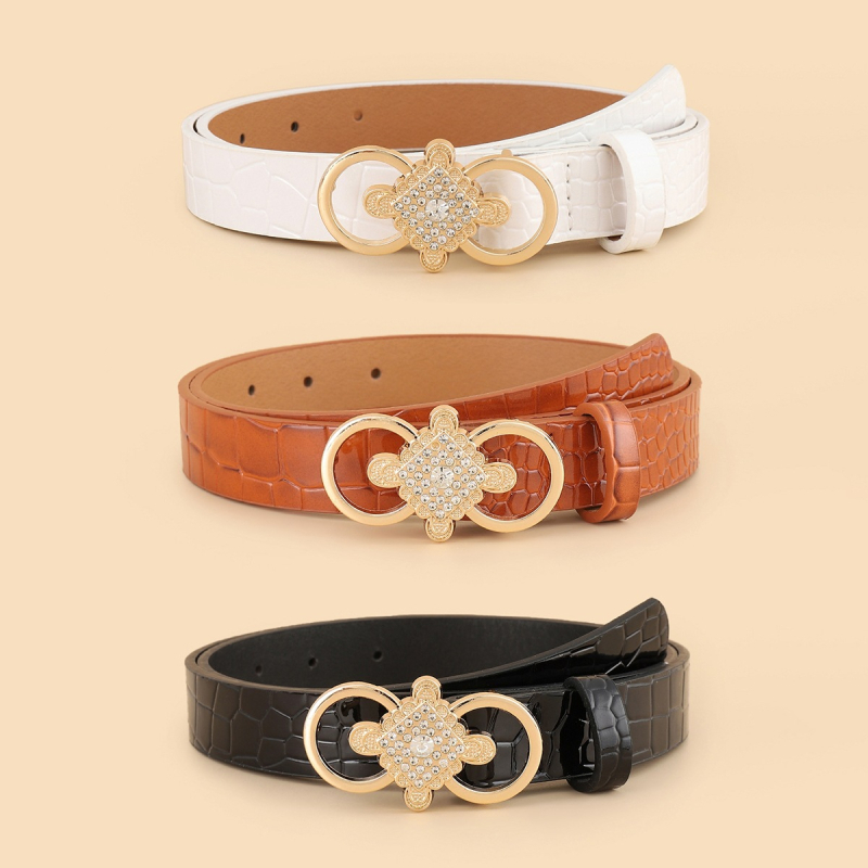 Curea din PU piele cu cataramă din aliaj, închidere cu știft, lățime 2–4 cm, accesoriu elegant de modă