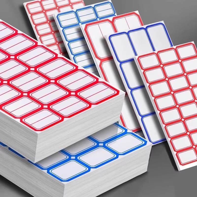 Etichete autocolante pentru preț și nume, dreptunghiulare, cod produs 913, material: hârtie specială autoadezivă, adeziv topit la cald, cu hârtie de susținere.