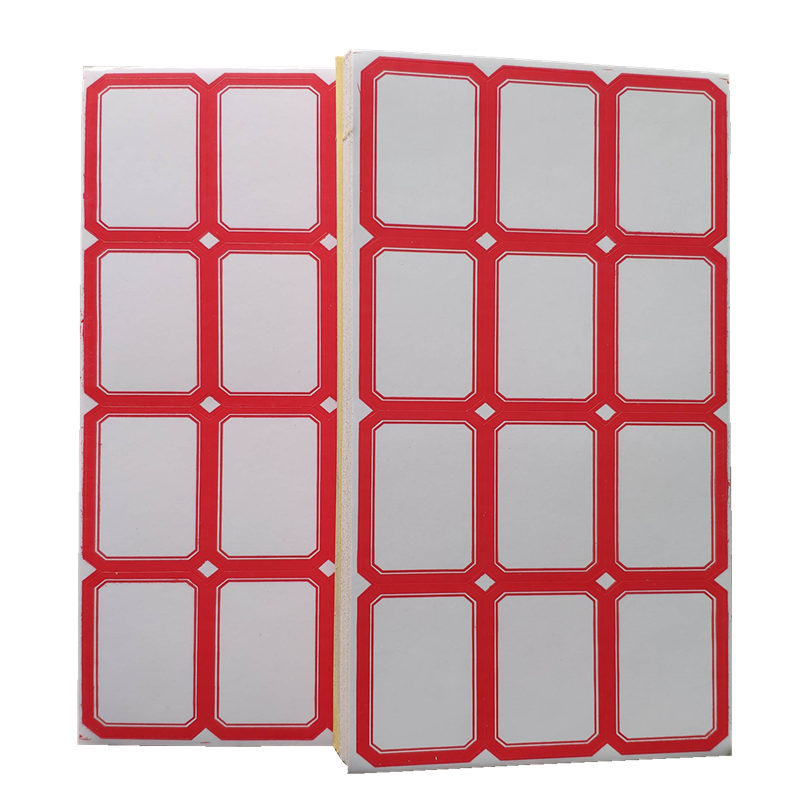 Etichete autocolante pentru preț și nume, dreptunghiulare, cod produs 913, material: hârtie specială autoadezivă, adeziv topit la cald, cu hârtie de susținere.