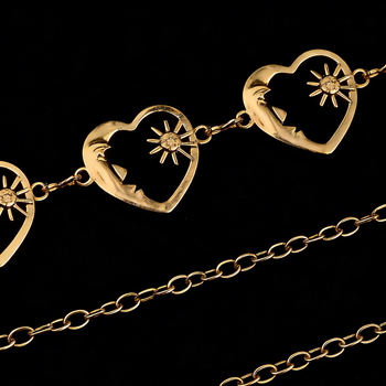 Lanac za struk s motivom Mjesec i Sunce, cinkova legura, jednostavna petlja, svestran stil, za žene