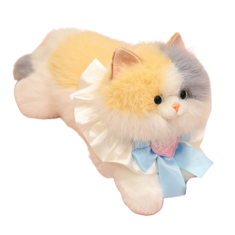 Pliš mačka Rag Doll sa zvukom na dodir, lutkica u torbi