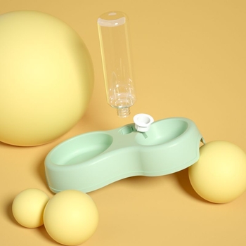 Beita Bol dublu scop pentru pisici și câini cu alimentare automată a apei | Plastic | Model 20251218-3 | Accesorii pentru hrănire animale de companie