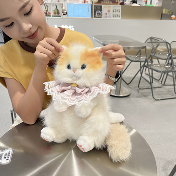 Torba za leđa: Slatka mačka Ragdoll, crtani školski stil, 3D dizajn mačke (umjetna vuna • zatvarač • poliester podstava • unutarnji ID džep • otporna na habanje)