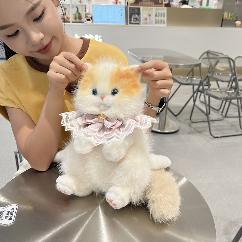 Torba za leđa: Slatka mačka Ragdoll, crtani školski stil, 3D dizajn mačke (umjetna vuna • zatvarač • poliester podstava • unutarnji ID džep • otporna na habanje)