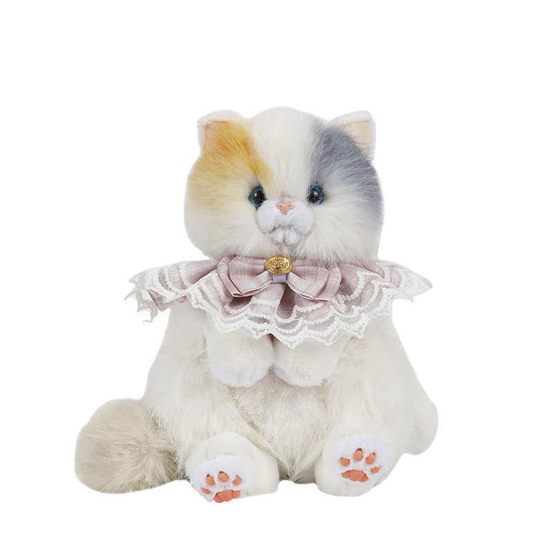 Torba za leđa: Slatka mačka Ragdoll, crtani školski stil, 3D dizajn mačke (umjetna vuna • zatvarač • poliester podstava • unutarnji ID džep • otporna na habanje)