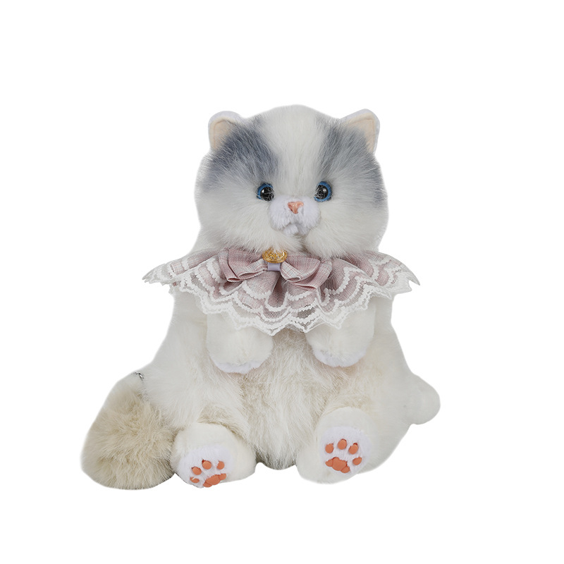Torba za leđa: Slatka mačka Ragdoll, crtani školski stil, 3D dizajn mačke (umjetna vuna • zatvarač • poliester podstava • unutarnji ID džep • otporna na habanje)
