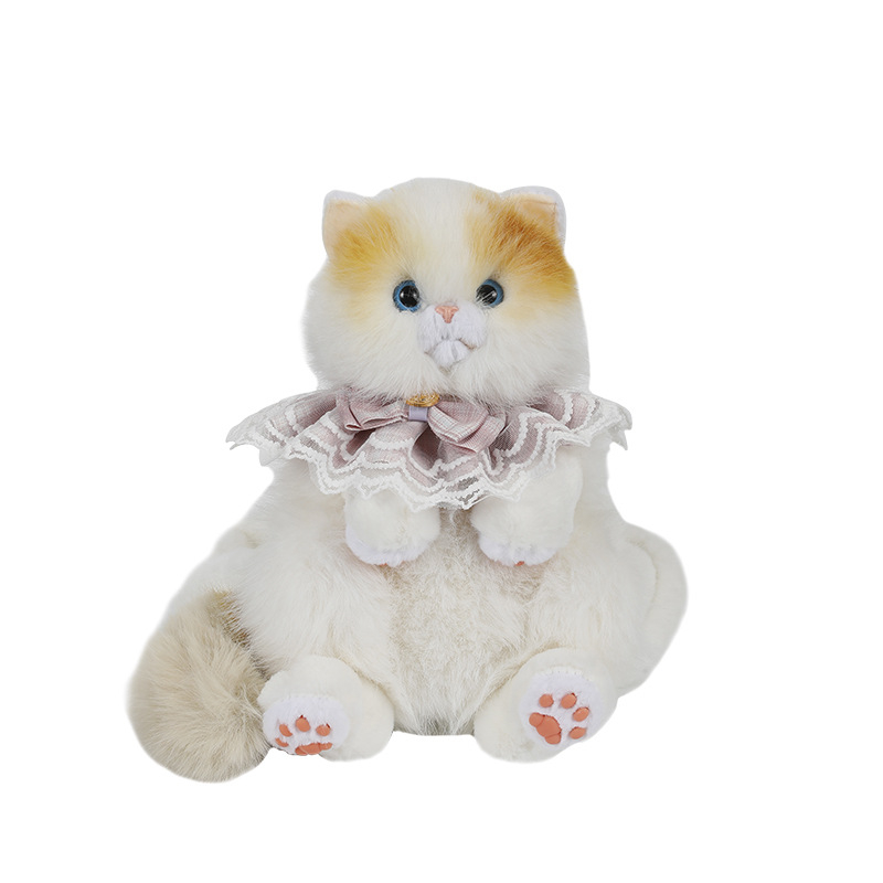 Torba za leđa: Slatka mačka Ragdoll, crtani školski stil, 3D dizajn mačke (umjetna vuna • zatvarač • poliester podstava • unutarnji ID džep • otporna na habanje)