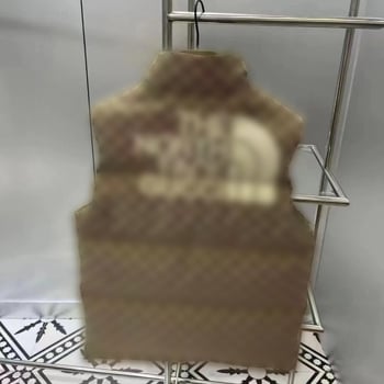 Vintage jacquard print down vest s stojećim ovratnikom, jednostruko kopčanje, 3D džepovi