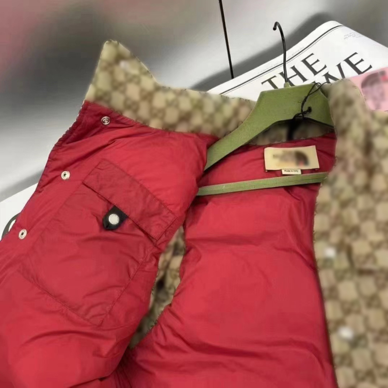 Vintage jacquard print down vest s stojećim ovratnikom, jednostruko kopčanje, 3D džepovi