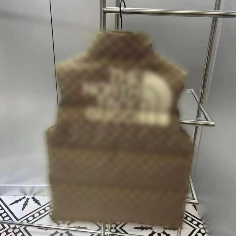 Vintage jacquard print down vest s stojećim ovratnikom, jednostruko kopčanje, 3D džepovi