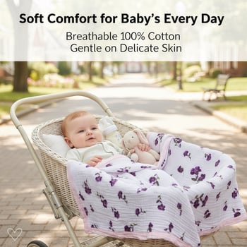 Baby Atelier dječja deka od 100% pamuka sa životinjskim motivom, za djecu od 1 do 3 godine