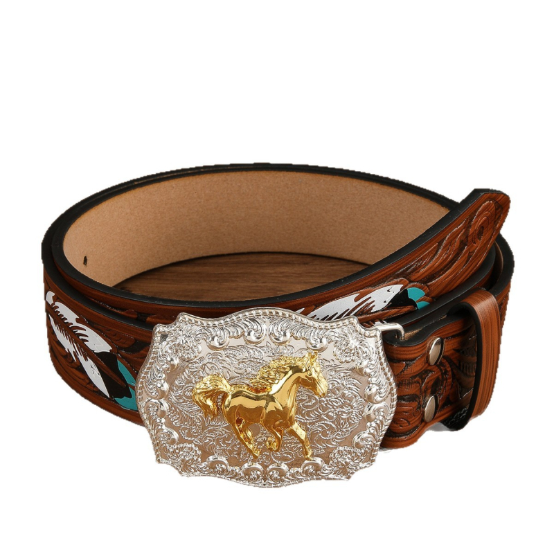 Curea pentru bărbați din piele PU, cataramă din aliaj, închidere netedă, lățime 2–4 cm, reliefat retro hip-hop stil