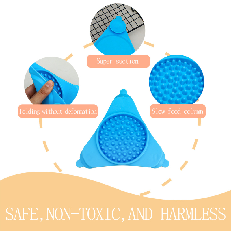 Τριγωνικός σιλικόνης ματ για γλείψιμο κατοικίδιων με βεντούζες – αργή σίτιση για σκύλους (σετ 120) Μάρκα: Wang Xing Street