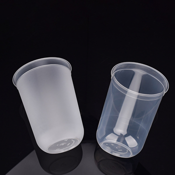 Jednokratna U-oblik čaša za mliječni čaj, 301-400 ml, PP, mat površina, s poklopcem, prilagodljiv logotip