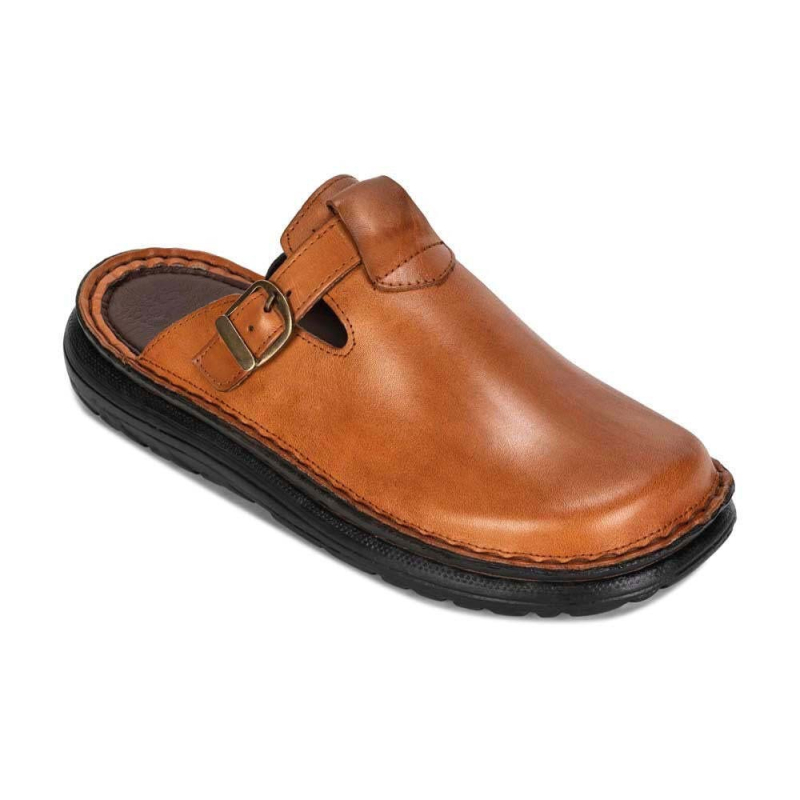 Muške sandale u stilu Birkenstock s zatvorenim prstom i debelim potplatom; gornji dio PU, EVA potplat, uzorak Nappa, proljeće 2025