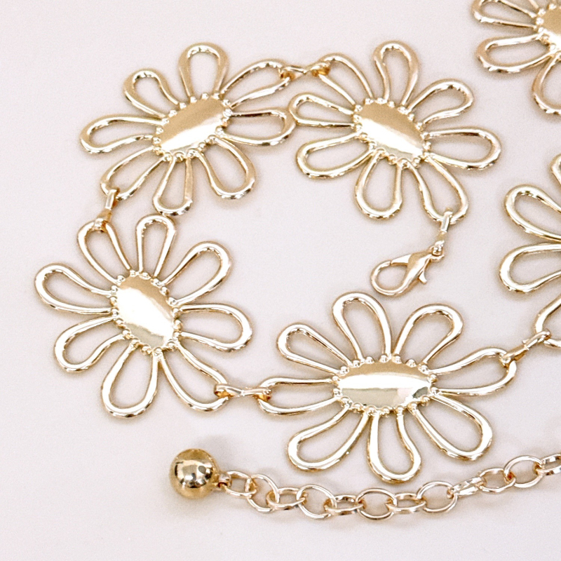 Metalni kaiš oko struka za žene – elegantan prorezani cvjetni dizajn, sve sezone