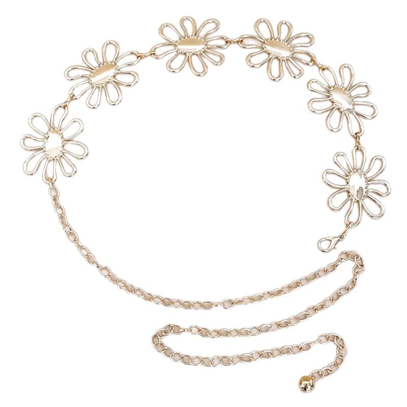 Metalni kaiš oko struka za žene – elegantan prorezani cvjetni dizajn, sve sezone