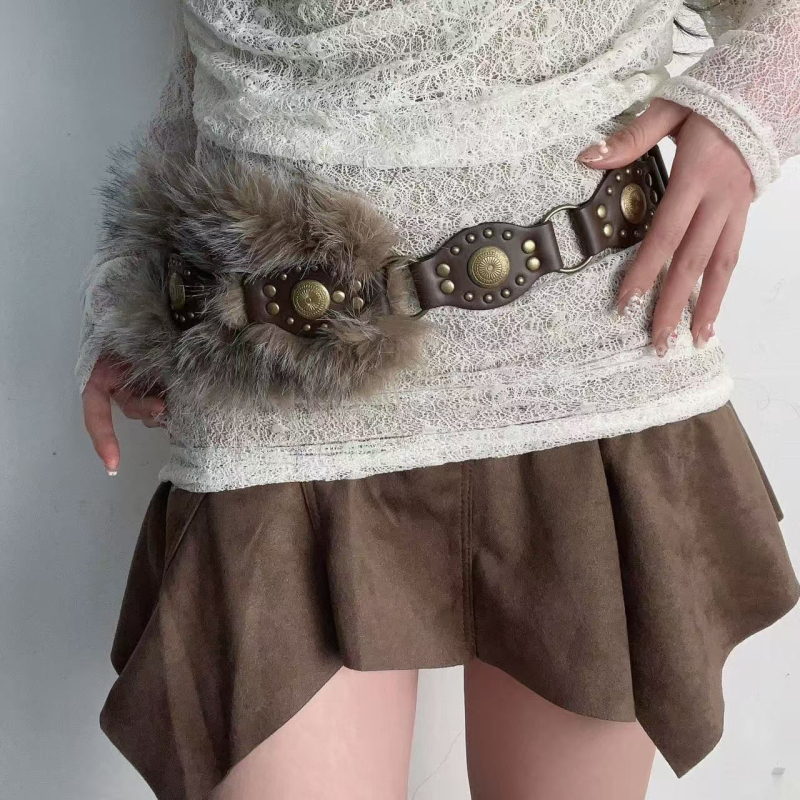 Punk pojas od umjetne kože s kopčom od legure, kopča s iglom, širina 2–4 cm, stil: punk