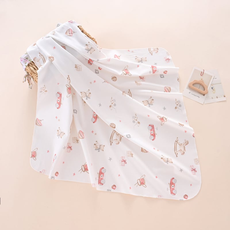 Swaddle deka za bebe - 95% pamuk, uzor životinje/ crtani likovi, za novorođenčad 0–1 godina, sigurnosna razina A