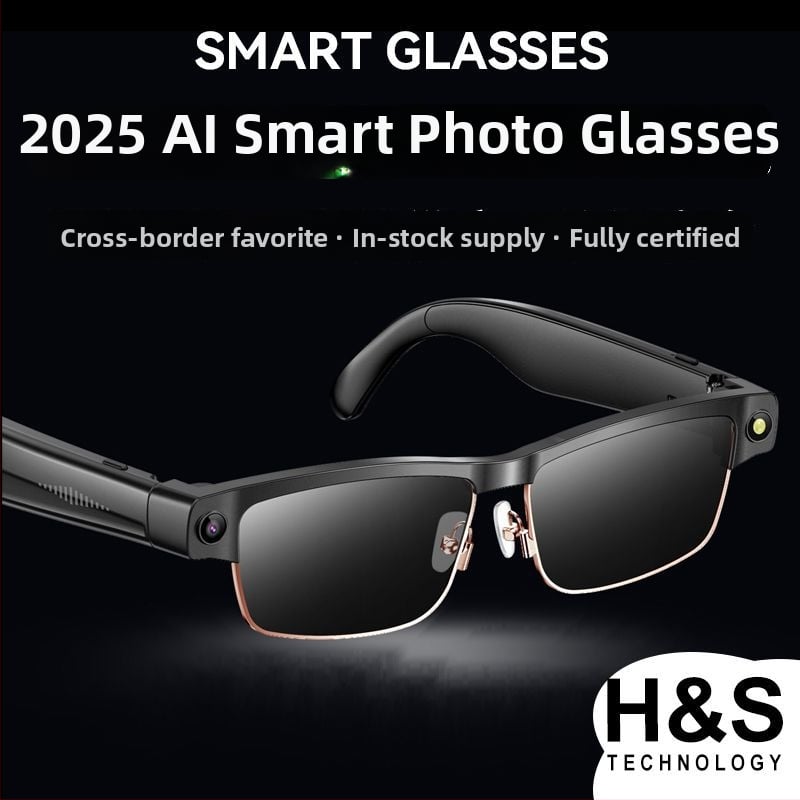 L802 Pametne AI naočale s kamerom 8MP, 4GB memorije, 270mAh baterija, Bluetooth pozivi, reprodukcija glazbe, anti-plavo svjetlo