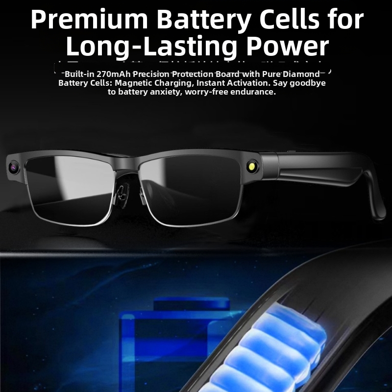 L802 Pametne AI naočale s kamerom 8MP, 4GB memorije, 270mAh baterija, Bluetooth pozivi, reprodukcija glazbe, anti-plavo svjetlo