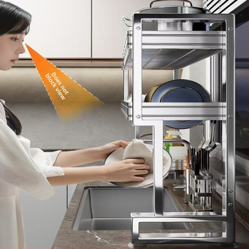 Nehrđajući čelični stalak za sudoperu — višenamjenski stalak za posuđe na ploči, sklopiv