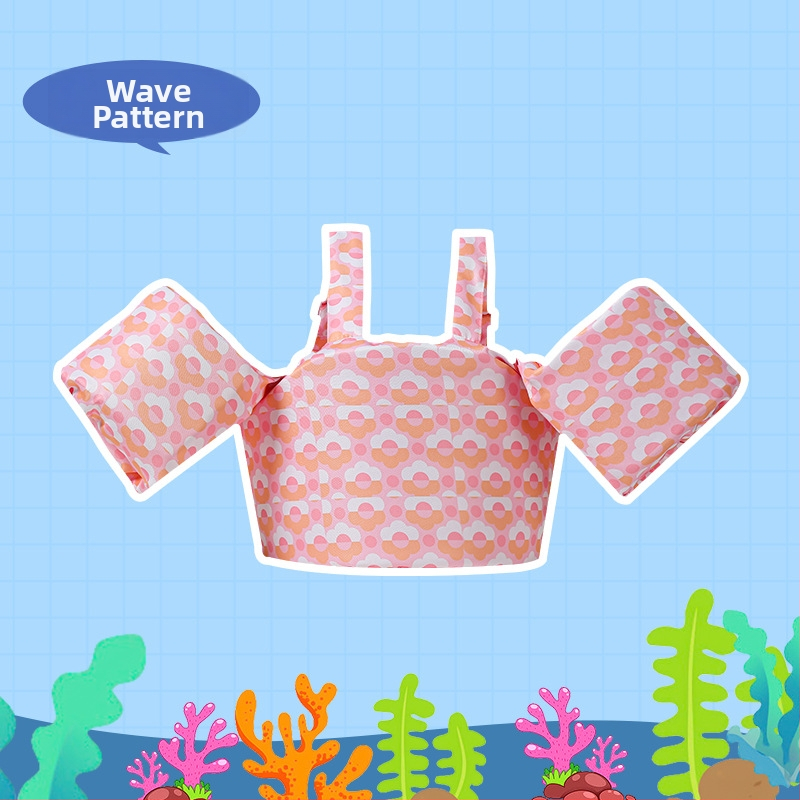 Detský plávací set s prstenmi na ruky a plávacou vestou – potlač, materiál vysokopresný twill a plávacia bavlna