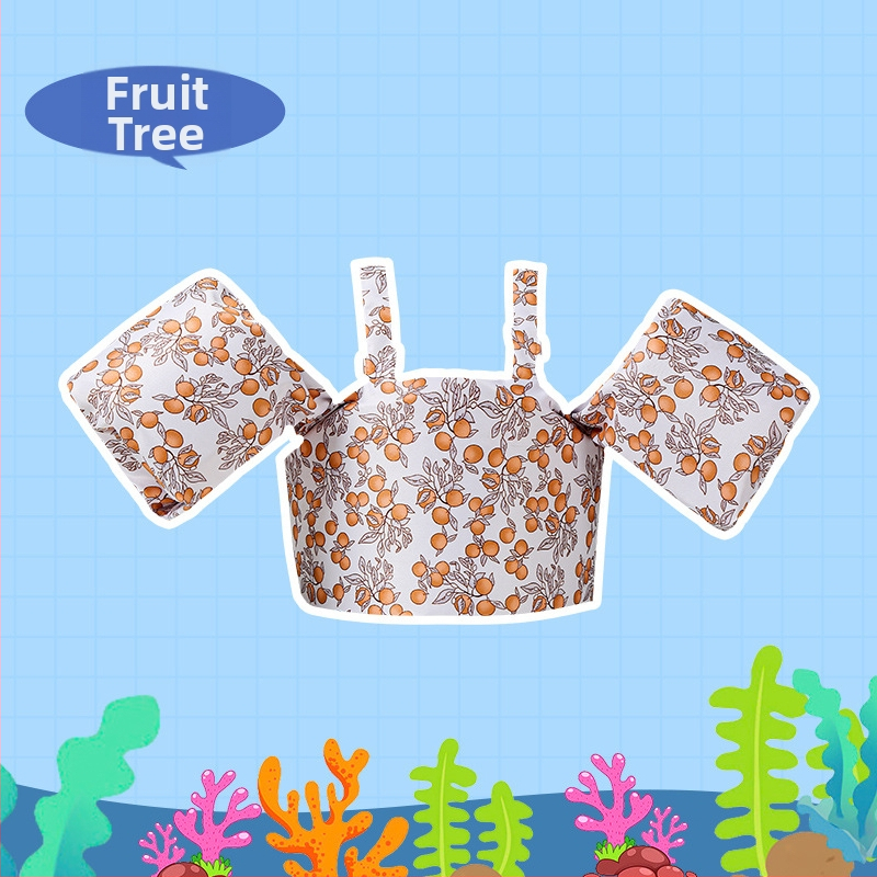 Detský plávací set s prstenmi na ruky a plávacou vestou – potlač, materiál vysokopresný twill a plávacia bavlna