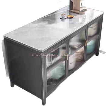 Yijun višenamjenski ormar za skladištenje od karbonskog čelika, samostojeći, s policom za mikrovalnu pećnicu