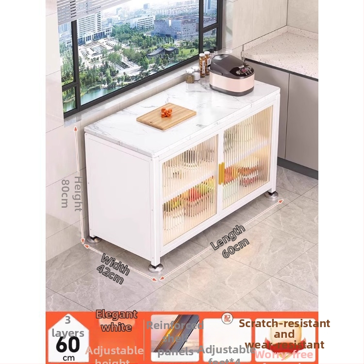 Yijun višenamjenski ormar za skladištenje od karbonskog čelika, samostojeći, s policom za mikrovalnu pećnicu