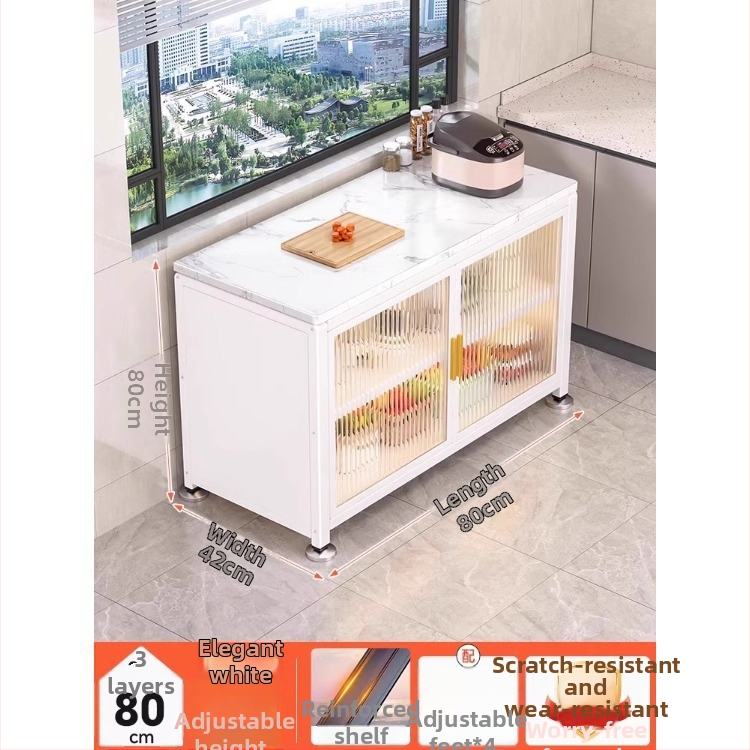 Yijun višenamjenski ormar za skladištenje od karbonskog čelika, samostojeći, s policom za mikrovalnu pećnicu