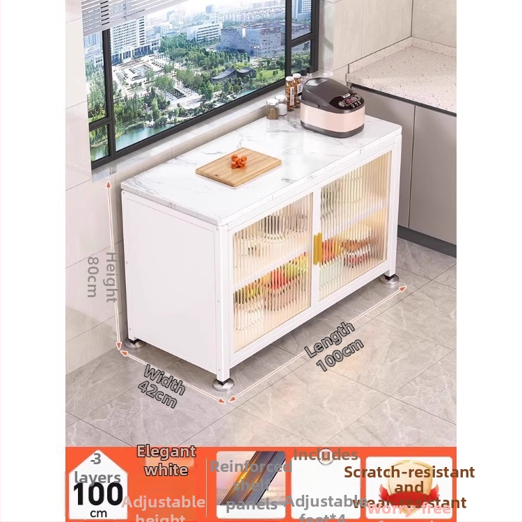 Yijun višenamjenski ormar za skladištenje od karbonskog čelika, samostojeći, s policom za mikrovalnu pećnicu