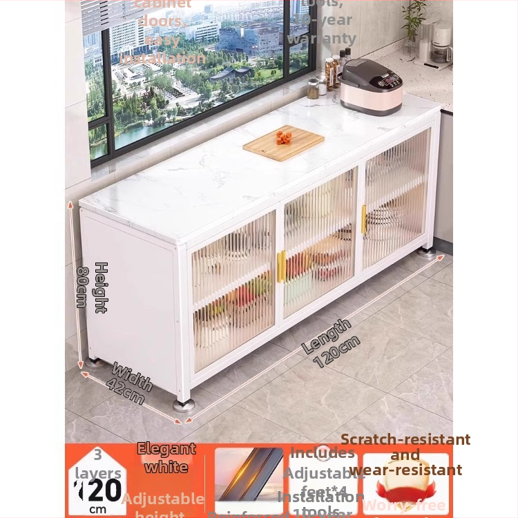 Yijun višenamjenski ormar za skladištenje od karbonskog čelika, samostojeći, s policom za mikrovalnu pećnicu