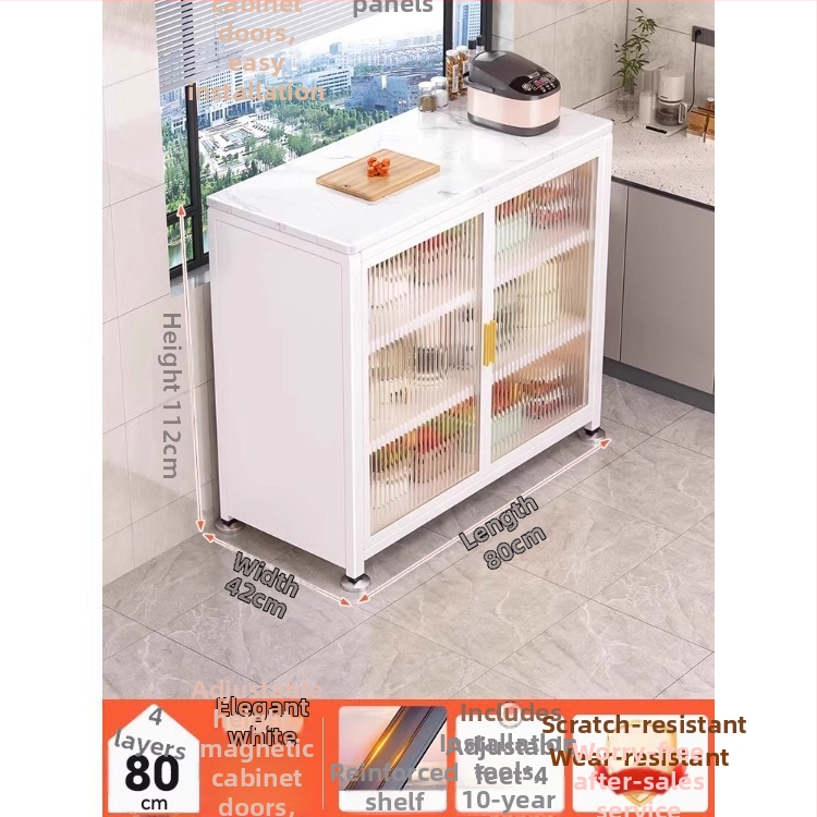 Yijun višenamjenski ormar za skladištenje od karbonskog čelika, samostojeći, s policom za mikrovalnu pećnicu