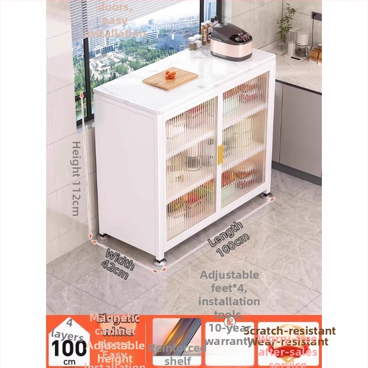 Yijun višenamjenski ormar za skladištenje od karbonskog čelika, samostojeći, s policom za mikrovalnu pećnicu