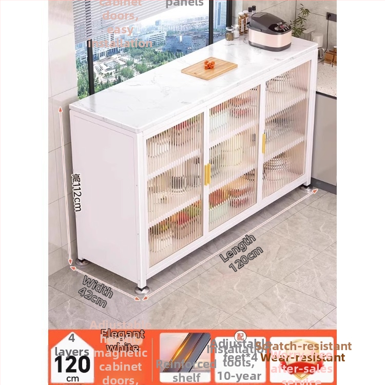 Yijun višenamjenski ormar za skladištenje od karbonskog čelika, samostojeći, s policom za mikrovalnu pećnicu