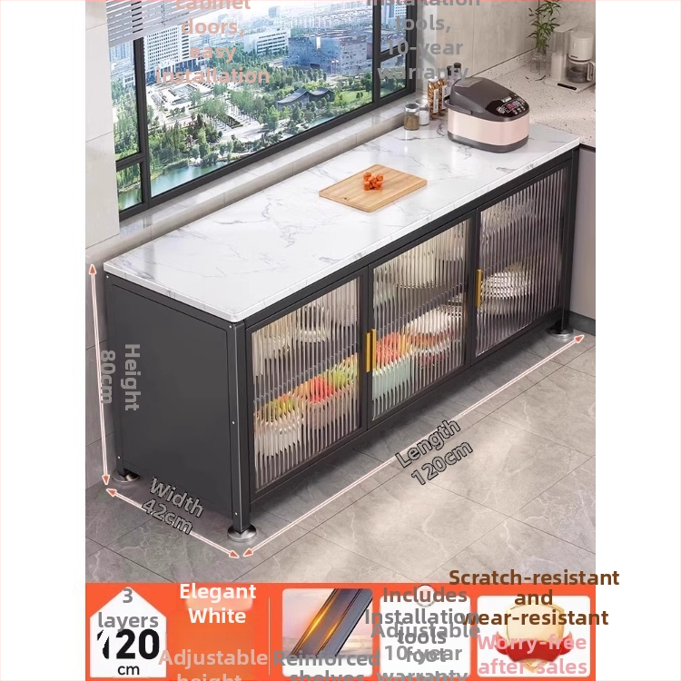 Yijun višenamjenski ormar za skladištenje od karbonskog čelika, samostojeći, s policom za mikrovalnu pećnicu