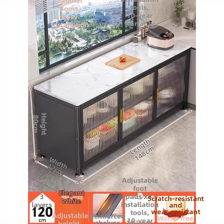 Yijun višenamjenski ormar za skladištenje od karbonskog čelika, samostojeći, s policom za mikrovalnu pećnicu