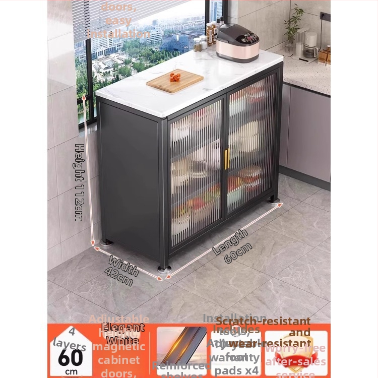 Yijun višenamjenski ormar za skladištenje od karbonskog čelika, samostojeći, s policom za mikrovalnu pećnicu