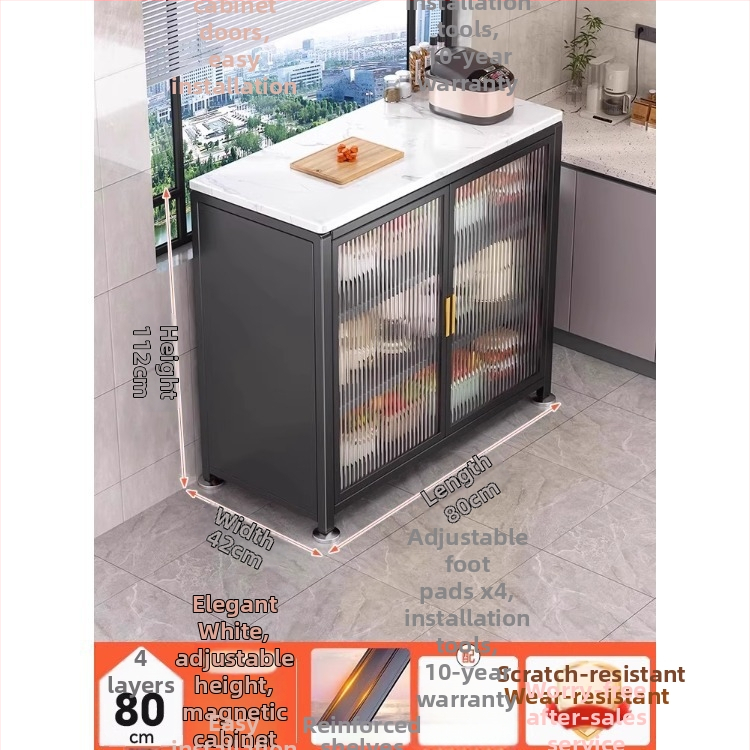 Yijun višenamjenski ormar za skladištenje od karbonskog čelika, samostojeći, s policom za mikrovalnu pećnicu