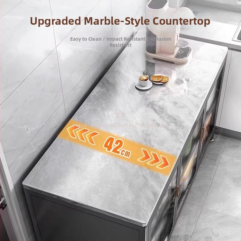 Yijun višenamjenski ormar za skladištenje od karbonskog čelika, samostojeći, s policom za mikrovalnu pećnicu