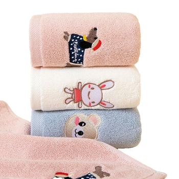 Dječji ručnik za lice od 100% pamuka, 32s pređa, 50–80 g, izvezen, plosna tkanina
