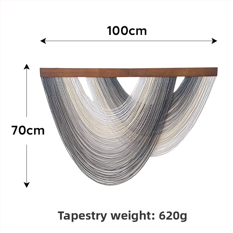 Ovalni zidni goblen s drvenom pločom, ručno tkan, nordijski stil, pamuk tkanina, prilagodljivo