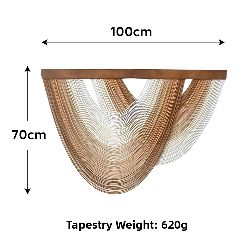 Ovalni zidni goblen s drvenom pločom, ručno tkan, nordijski stil, pamuk tkanina, prilagodljivo