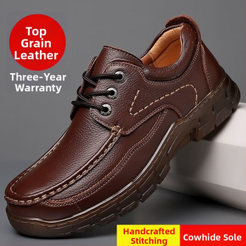 Muške kožne cipele za jesen zimu, ležerni loafers; gornji dio od prvog sloja teleće kože; TPU potplat s vulkaniziranom konstrukcijom; podstava i ulošak od drugog sloja svinjske kože; prozračne, protuklizne