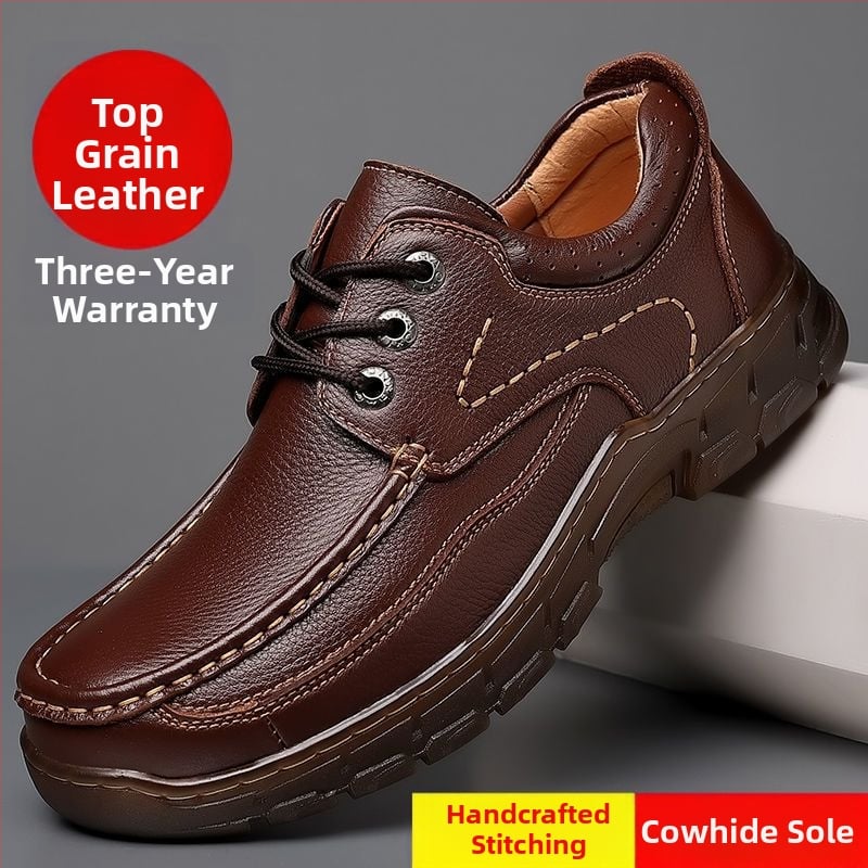 Muške kožne cipele za jesen zimu, ležerni loafers; gornji dio od prvog sloja teleće kože; TPU potplat s vulkaniziranom konstrukcijom; podstava i ulošak od drugog sloja svinjske kože; prozračne, protuklizne