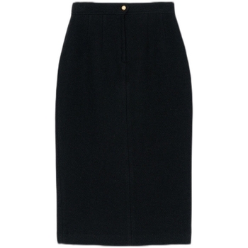 Suknja za bokove, A-linija, midi duljina, vuneni materijal s najmanje 95% poliestera, japansko-korejski casual stil, jesen 2024