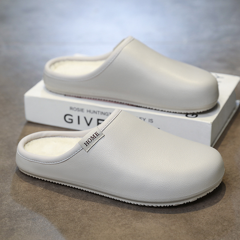 Muške papuče s pokrivenim prstom, Casual kućne papuče s EVA gornjim dijelom i EVA potplatom, Slip-On, umetni kratki pliš