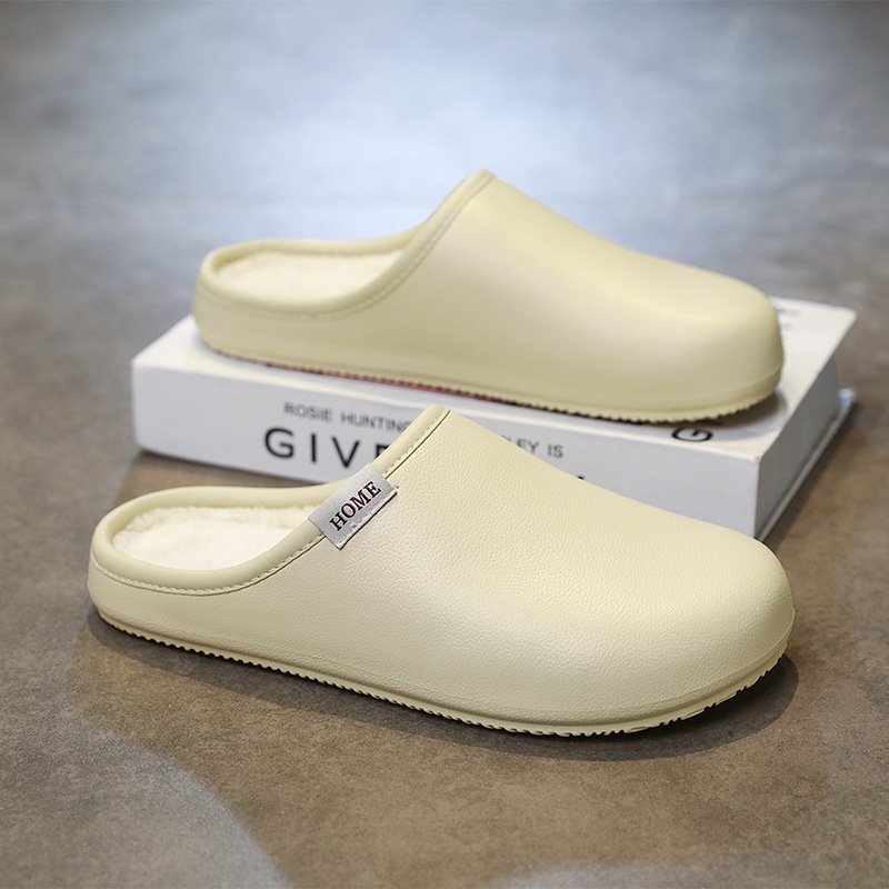 Muške papuče s pokrivenim prstom, Casual kućne papuče s EVA gornjim dijelom i EVA potplatom, Slip-On, umetni kratki pliš