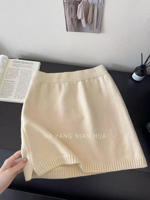 Pletene wrap suknja, kratka, od spandeksa, blaga elastičnost